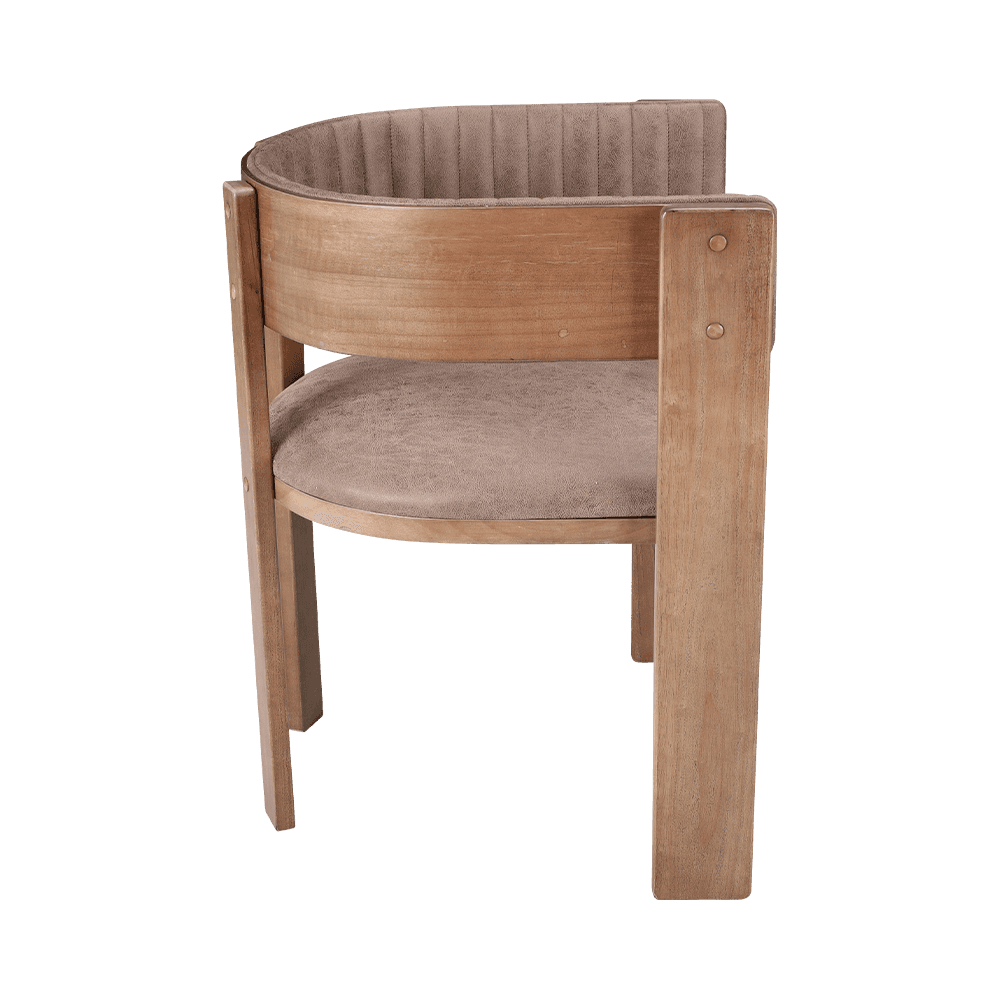 Upholstered vintage solidong kahoy na upuan sa kainan