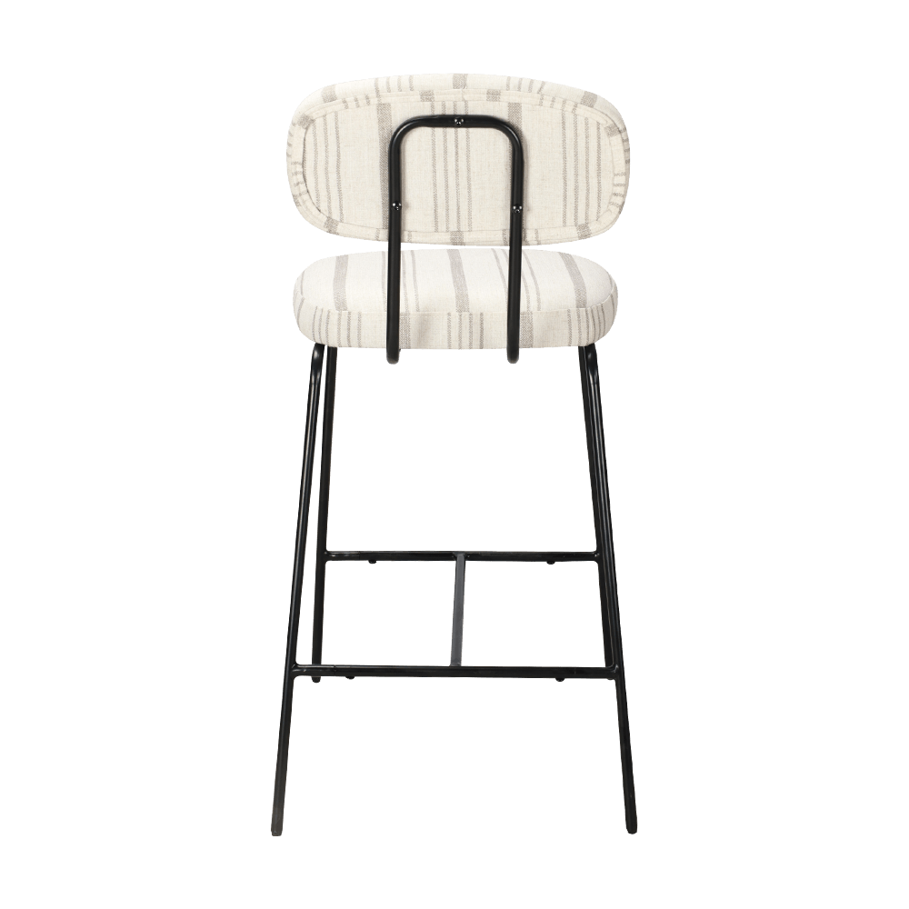 Metal leg upholstered dining chair na may likuran