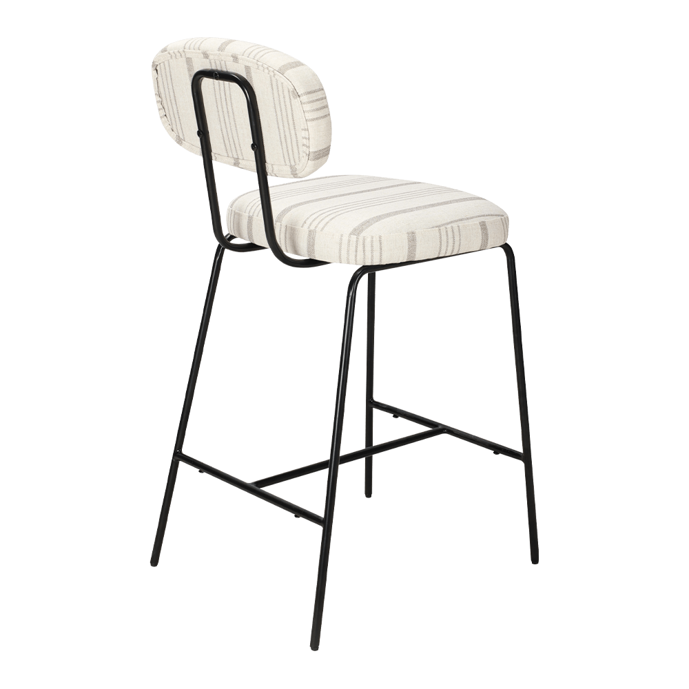 Metal leg upholstered dining chair na may likuran