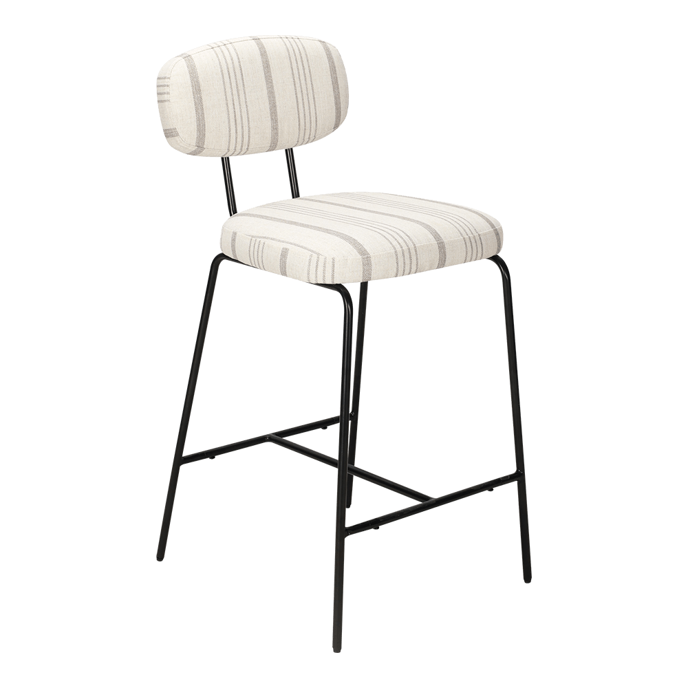 Metal leg upholstered dining chair na may likuran