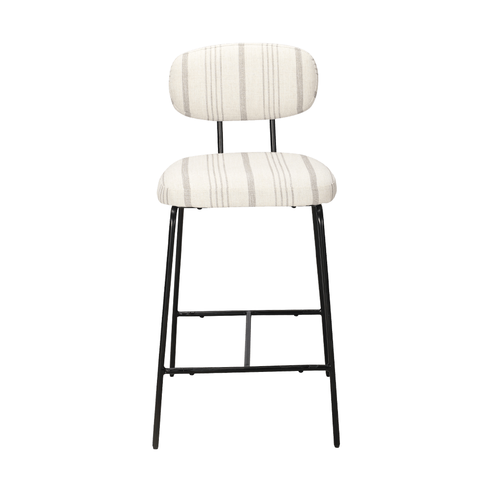 Metal leg upholstered dining chair na may likuran
