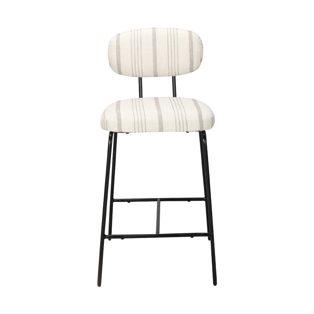 Metal leg upholstered dining chair na may likuran