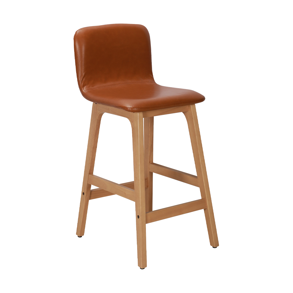 PU katad na baluktot na kahoy bar stool