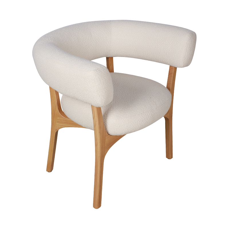 Solid na kahoy na U-shaped resting chair